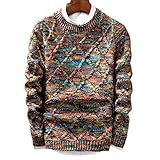Jubaton Rundhals Pullover Bluse Langarm Herren Pullover Pullover Strickfaden Unterer Saum Slim Fit Lose Mode Lässig Bequem Business XXL