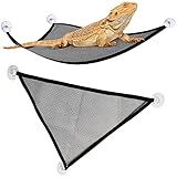 2pcs Mesh Reptile HäNgematten Liege Reptile HäNgematte Eidechse Bartagamen Geckos Reptilien Eidechse Swing ZubehöR Snake Reptilien-Eidechsen Kleine Eidechse Klettertier HäNgematte Nylon Schw