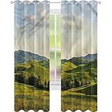 jinguizi Thermoisolierte Verdunkelungsvorhänge, Landhausstil, Toscana Hills in the Italien, 42 x 72 cm (B x L), Fenstervorhänge für S