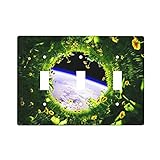 ZORIN Dreifach-Lichtschalter-Wandplatte, kreatives Sichtfeld, Blume, Rasen, Raum, 3-Gang-Lichtschalter-Kippplatten, Abdeckungen 11,4 x 16,2