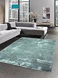 CARPETIA Moderner Teppich Wohnzimmerteppich Uni einfarbig hellblau eisblau Größe 160x230