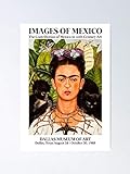 AZSTEEL Frida Ka-hlo Exhibition Art Poster - Self-Portrait with Thorn Necklace and Hummingbird 1988