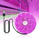 Grow LED Pflanzenlicht Streifen für Zimmerpflanzen Vollspektrum, 5 m, 2835, 5 V, wasserdicht, IP65 Lampe, Aquarium, Gewächshaus, Hydrokultur, Garten, B
