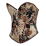 Corsage Damen Corset Top Vintage, Gothic Korsett Korsage Bustier Vollbrust Sexy Schnür Satin Waist Crop Shapewear Slim Body Shaper Mieder Shirts Retro Mit Träger Frauen Bridal Wäsche schnü