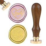 craspire Wachs Siegel Stempel Liebe Retro Versiegelung Wachs Stempel Herz Mit Abnehmbarem Messingkopf Holzgriff Für Hochzeitseinladung Umschlag Karte Paket Dek