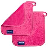 LaBeauté Abschminktücher aus Mikrofaser (2 Stück, 21x21 cm) waschbar und wiederverwendbar, Gesichtsreinigung & Make Up Entferner - Microfaser Abschminkpads, zum Abschminken (pink)