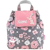 Rucksack Kindergartentasche mit Namen Bedruckt Motiv Hase/B