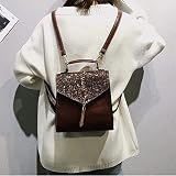 Frauen Rucksack, Multifunktionsfreizeit Tragbare Mode Große Kapazität Weichwassersicher und verschleißfest Pu. Leder-Quaste weiblicher Rucksack (Farbe: Dunkelbraun) (Farbe : Dark Brown)