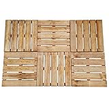 vidaXL 6X Holz Terrassenfliesen Braun 50x50cm Klickfliesen Holzfliesen F