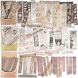 120 Stk Scrapbooking Sticker Set Vintage Washi Aufkleber Selbstklebend Retro Streifen Scrapbooking Aufkleber Dekorativ Sticker für DIY Scrapbook Zubehör Tagebuch Bullet Journaling Laptops usw