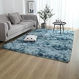 Super weiche touch shaggy area teppich radienten farbe wohnzimmer teppich europäischen langen haare mode schlafzimmer matte schacht fensterbeindecke waschbare personalität teppich braun-Navy b