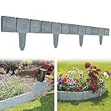 Jilijia Beeteinfassung, grau, Stein-Effekt, Rasenkante, Pflanzenbegrenzung, Gartenzaun, Rasenkante, Grenzkante, erweiterb