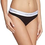 Calvin Klein Damen MODERN COTTON - THONG String, Schwarz (Black 001), S