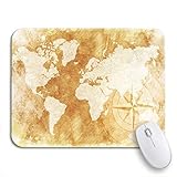 Gaming mouse pad orange vintage altmodische weltkarte rustikaler kompass rose rutschfeste gummiunterlage computer mousepad für notebook
