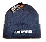 feuer1 Atmungsaktive Navy Pudelmütze Feuerwehr silberfarben Bestickt, 3M-Thinsulate I