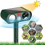 QingH yy Katzenabweisende, solarwasserdichte Tierabschreckung, Bewegungssensorfarm für Garten- und Blinklicht, Füchse, Vögel, Stinktier QNQ0902