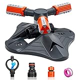 Gesentur Garten Sprinkler, Rasensprenger Automatische 360 Grad Rotierende Sprinkler Sprenger für Bewässerungsanlagen (Orange)
