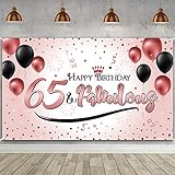 65. Geburtstag Party Dekoration, Groß Roségold 65 und Fabelhafte Geburtstag Party Hintergrund 65. Jahrestag Zeichen Poster Hintergrund Banner für 65. Jahrestag Geburtstag, 72,8 x 43,3 Z