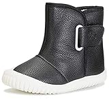 Kleinkinderstiefel Warm Gefütterte Winterstiefel Mädchen Jungen PU Leder Stiefel Baby Winterschuhe Rutschfest Schneestiefel NK-Schwarz 20/20.5EU=20CN