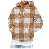 Mode Tie Dye Drucken Flece Hoodie Pullover Herren Oversize Baggy Plüsch Kapuzenpullover Winter Warm Hoodie Sweatshirt Mantel Gitter Muster Streetwear Mode Große Größe Kapuzenjacke mit T