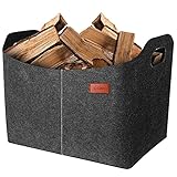 Filzkorb für Kaminholz Kaminholzkorb Kaminholztasche für Feuer, Kamin- und Brennholz, Allzweckkorb aus Filz, Filztaschen mit verstärkten Griffen fü