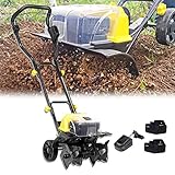 HIMNA PETTR Elektrische Motorhacke, Faltbare Gartenfräse Elektrisch, Bodenbearbeitungsbreite 36 cm und Bodenbearbeitungstiefe 18 cm, Wenig Lärm Elektro Vertik