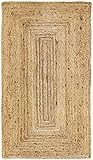 HAMID Jute Teppich - Alhambra Teppich 100% Naturfaser de Jute (80x150cm)