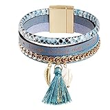 TAMARIS C04031240 Lederarmband PERU Leder blau gold Mag