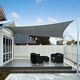 AXT SHADE Sonnensegel Wasserabweisend Rechteck 2x3m, Sonnenschutz imprägniert PES Polyester mit UV Schutz für Terrasse, Balkon und Garten- Grap