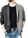 Qienjn Cardigan Herren Casual Mode Kontrastfarbe Passend Zum Neuen Herren Cardigan Pullover Lose Große Herbst- Und Winter Boutique H