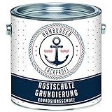 Rostschutz-Grundierung MATT Hellgrau Grau Rostschutz-Farbe für Metall // Hamburger Lack-Profi (2,5 L)