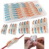 Kompakten Steckklemmen, CTRICALVER SPL-1 Verbindungsklemme Lever Nuts Set, Push Kabelverbinder Sortiment Schnell Klemmenblock Spleißverbinder (26 pcs)