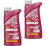 QR-Parts Set 85447144 MN8109-1 2x MANNOL 1 Liter 8109 Unigear 75W-80 Getriebeöl API GL-4/GL-5 MIL-L 2105 C