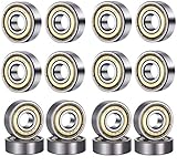 HonLena 608 ZZ Kugellager, 20 Pack 8mm x 22mm x 7mm Metall Double Shielded Miniatur Rillenkugellager für Skateboard Roller Inline Sk