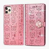 Suhctup Flip hülle kompatibel Samsung Galaxy S6 Edge, Katzen Hundemuster PU Leder case Mit Kartenschlitz-Halterung Funktion stoßfest Handyhülle funkelnd Diamant Cover Brieftasche Hülle-R