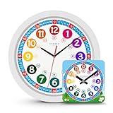 Cander Berlin MNU 1030 Kinderwanduhr (Ø) 30,5 cm Kinder Wanduhr mit lautlosem Uhrenwerk - Ablesen der Uhrzeit L