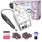 DiiDa Professionelles Elektrisch Nagelfeilen/Maniküre/Pediküre Kit 20000 u/Min Einstellbarer Geschwindigkeit für Acrylnägel Gelnägel Kallus E