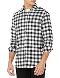 Amazon Essentials Herren Flanellhemd, Black Buffalo Plaid, XX-Larg