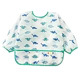 Happy Cherry Unisex Schürze Wasserdicht Baby Bib Abwaschbar Langarm Malschürze Cartoon Muster Ärmellätzchen Jungen Mädchen Bastelschürze Kinder Lätzchen Muster 1 - Größe L