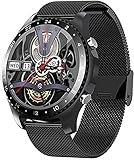 CNZZY Bluetooth Smart Watch Herren Fitness Tracker Sportuhr Schrittzähler mit Herzfrequenz/Schlafüberwachung Blutdruckuhr für IOS Android(B)