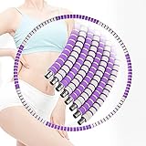 VANZEV Weighted Hula Hoop Reifen Erwachsene Abnehmbare Robuster Edelstahl Hullahub Reifen Zum Abnehmen Premium bequemer Schaum Einstellbares Gewicht Von 1,2 1,5 2 bis 3 kg Hulahupreifen, Lila-G