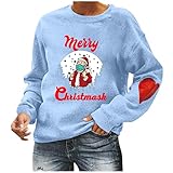 HHOP Weihnachten Damen Kleidung Herbst Sweatshirt Weihnachten zalando online Damen Kleid Damen tie dye Yest Damen Tshirt Langarm sportstricksandalen Damen Langer Pullover Damen für Legging