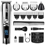 Ceenwes Bartschneider Barttrimmer Haarschneider Professionelles Herrenpflegeset Kabelloser Wasserdichter Nasenhaartrimmer Körper Geschenke für M
