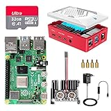 Raspberry Pi 4 8GB, Raspberry Pi 4 Model B 8GB RAM mit 32GB Micro SD-Karte, unterstützt Dual Display 4K/1000Mbps/Bluetooth 5.0, 5V 3A USB-C EIN/Aus-Schaltnetzteil, Kühlkörper und Micro HDMI-Kab