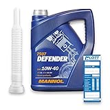 MANNOL Defender Motoröl 10W-40 5 Liter - teilsynthetisch 10W-40 API SL/CF ACEA A3/B4 MB 229.1 501.00/505.00 +