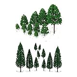 NUOLUX 22pcs grün Mini Baum Set Szenerie architektonische Landschaft Modell B