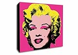 Leinwandbild Andy Warhol, Motiv Marilyn Monroe, Pop-Art, gerahmt, verschiedene Größen (76,2 x 76,2 cm)