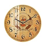Boblen Wanduhr,Batteriebetrieben,elektronische Digitale stille Nicht-Ticking-Quarz-dekorative Uhr,Bar Cafe,Restaurant Retro Uhr (Color : Color 6, Größe : 12in)