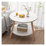 YHshop Nachttische Couchtisch modernes Haus Kleiner Tee-Tisch einfaches Wohnzimmer Schlafzimmer-Sofa Kleine Side-Tabelle Doppeler Speicher Kleiner runder Tisch Beistelltisch (Color : B)