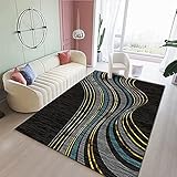 Teppiche Rechteckiger schwarzer Niederflor-Teppich für die Schlafzimmer-Wohnzimmer-Dekoration bodenteppich küchenteppich antirutsch Badezimmer Teppich 60*90